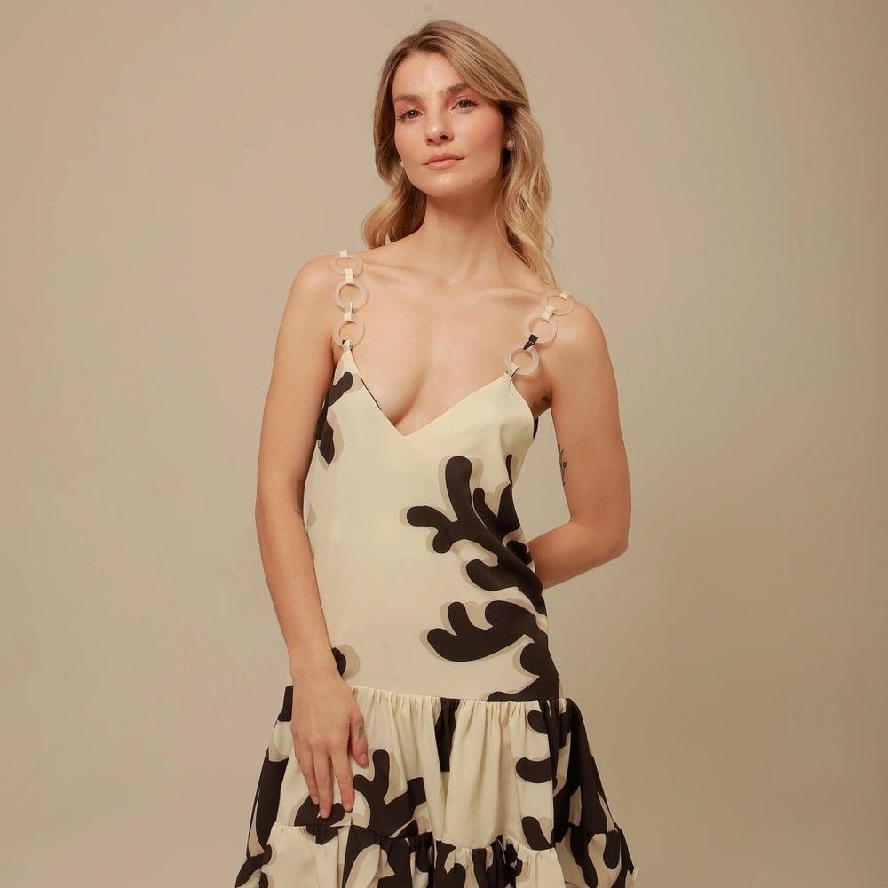 Elegant Cream and Black Dress